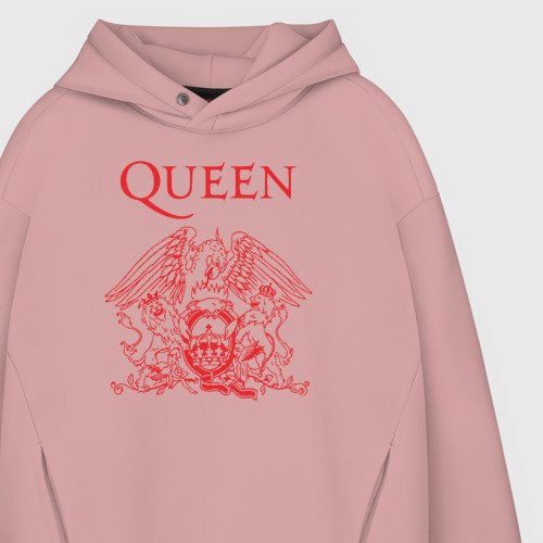 Мужское худи Oversize хлопок Queen, цвет пыльно-розовый - фото 4