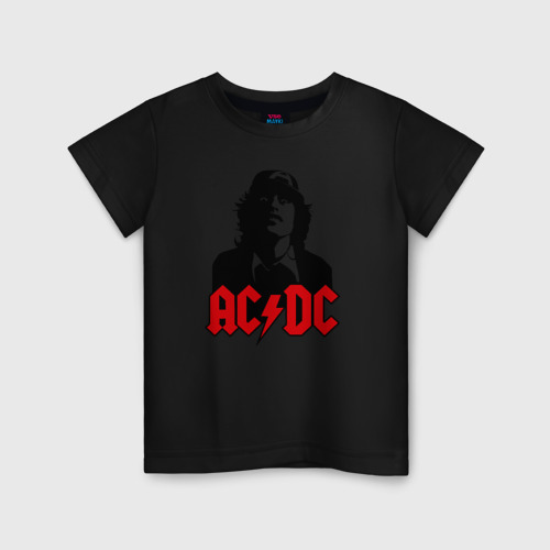 Детская футболка хлопок AC DC, цвет черный