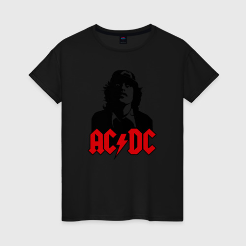 Женская футболка хлопок AC DC, цвет черный