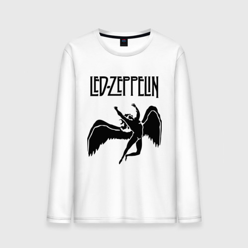 Мужской лонгслив хлопок Led Zeppelin swan, цвет белый