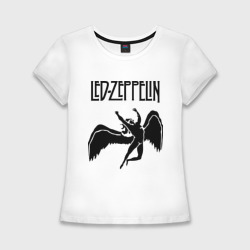 Женская футболка хлопок Slim Led Zeppelin swan