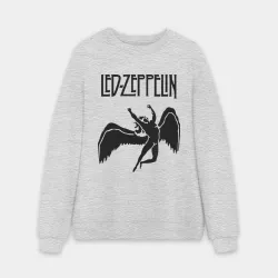 Мужской свитшот oversize без начеса хлопок Led Zeppelin swan