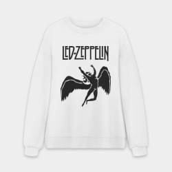 Мужской свитшот oversize без начеса хлопок Led Zeppelin swan