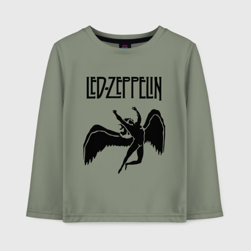 Детский лонгслив хлопок Led Zeppelin swan, цвет авокадо