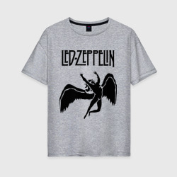 Женская футболка хлопок Oversize Led Zeppelin swan