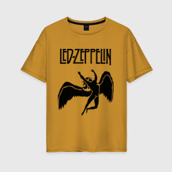 Женская футболка хлопок Oversize Led Zeppelin swan