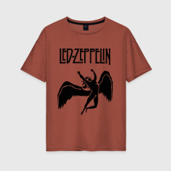 Женская футболка хлопок Oversize Led Zeppelin swan