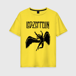 Женская футболка хлопок Oversize Led Zeppelin swan