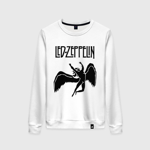 Женский свитшот хлопок Led Zeppelin swan, цвет белый