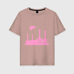 Женская футболка хлопок Oversize Pink Floyd pig