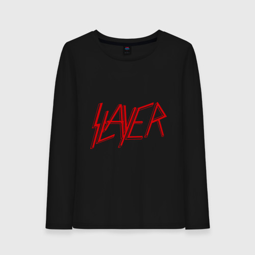 Женский лонгслив хлопок Slayer logo, цвет черный