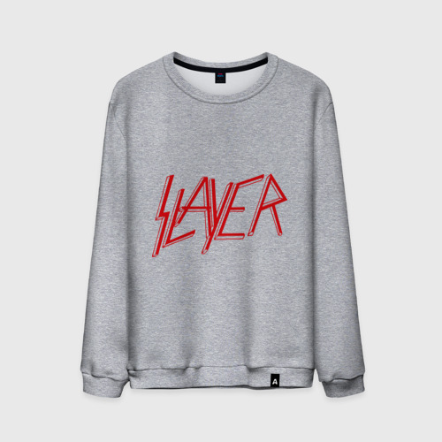 Мужской свитшот хлопок Slayer logo, цвет меланж