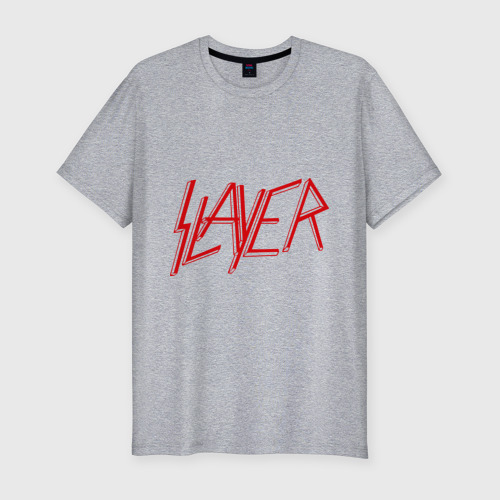 Мужская футболка хлопок Slim Slayer logo, цвет меланж