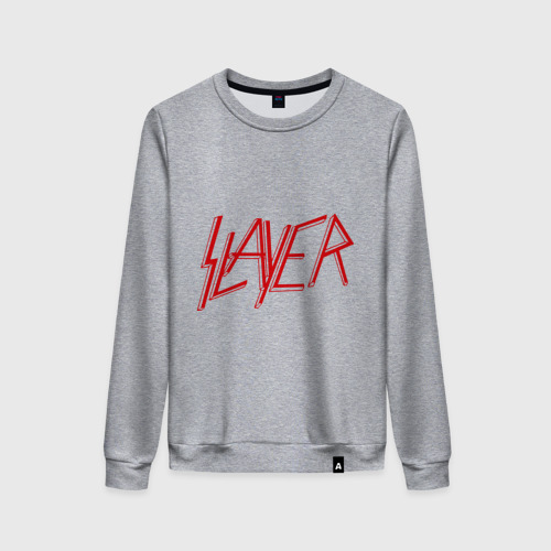 Женский свитшот хлопок Slayer logo, цвет меланж