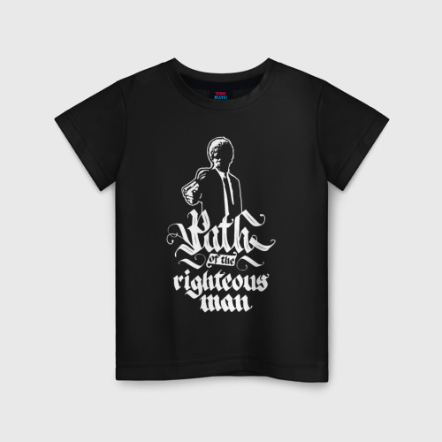 Детская футболка хлопок Path of the righteous man, цвет черный