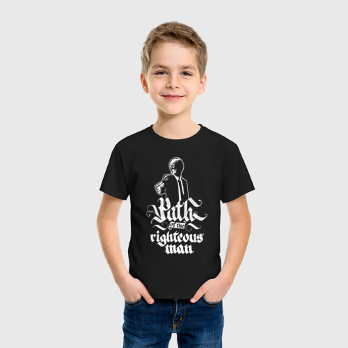 Детская футболка хлопок Path of the righteous man, цвет черный - фото 3
