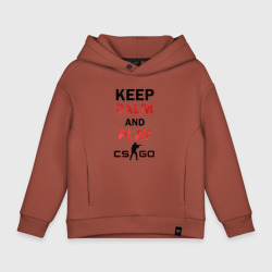 Детское худи Oversize хлопок Keep Calm and play cs:go