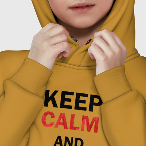 Детское худи Oversize хлопок Keep Calm and play cs:go, цвет горчичный - фото 7