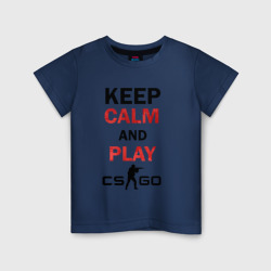 Детская футболка хлопок Keep Calm and play cs:go