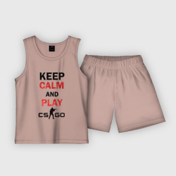 Детская пижама с шортами хлопок Keep Calm and play cs:go