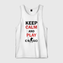 Мужская майка хлопок Keep Calm and play cs:go