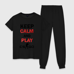 Женская пижама хлопок Keep Calm and play cs:go