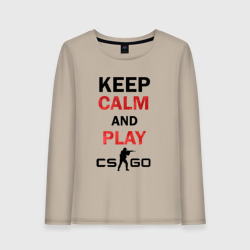 Женский лонгслив хлопок Keep Calm and play cs:go