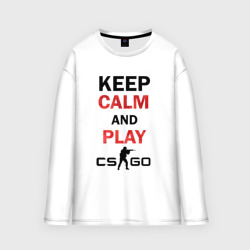 Женский лонгслив oversize хлопок Keep Calm and play cs:go