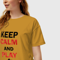 Женская футболка хлопок Oversize Keep Calm and play cs:go - фото 2