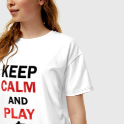 Женская футболка хлопок Oversize Keep Calm and play cs:go - фото 2