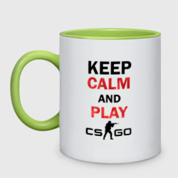 Кружка двухцветная Keep Calm and play cs:go