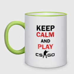 Кружка двухцветная Keep Calm and play cs:go