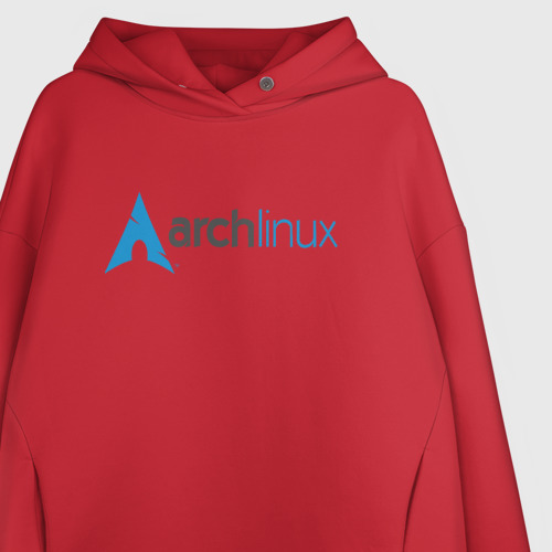 Женское худи Oversize хлопок Arch Linux, цвет красный - фото 3