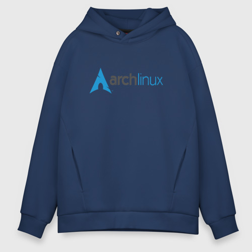 Мужское худи Oversize хлопок Arch Linux, цвет темно-синий