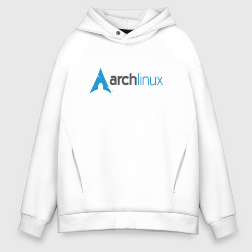 Мужское худи оверсайз из хлопка с принтом Arch Linux, вид спереди №1