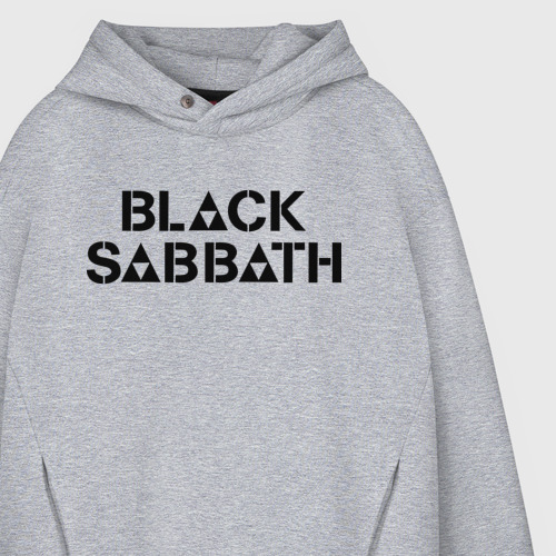 Мужское худи Oversize хлопок Black Sabbath, цвет меланж - фото 4