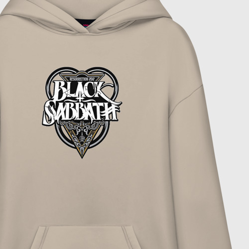 Худи SuperOversize хлопок Black Sabbath, цвет миндальный - фото 3