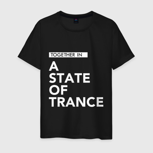 Мужская футболка хлопок Together in A State of Trance, цвет черный