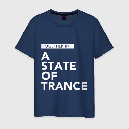 Мужская футболка из хлопка с принтом Together in A State of Trance, вид спереди №1