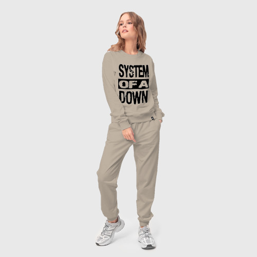 Женский костюм хлопок System Of A Down, цвет миндальный - фото 3