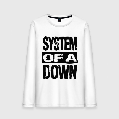 Мужской лонгслив хлопок System Of A Down, цвет белый