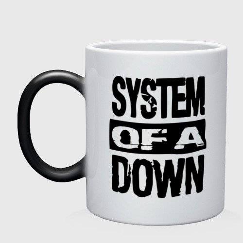 Кружка хамелеон System Of A Down, цвет белый + черный
