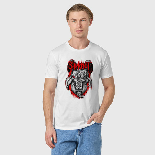 Мужская футболка хлопок Slipknot goat - фото 3