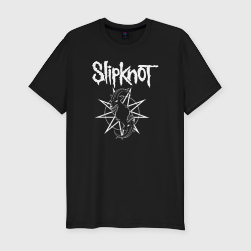 Мужская футболка хлопок Slim Slipknot, цвет черный