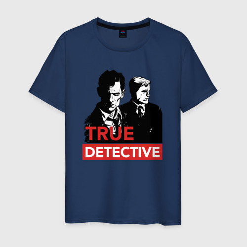 Мужская футболка хлопок Настоящий детектив, цвет темно-синий