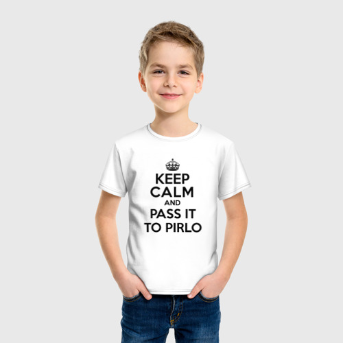 Детская футболка хлопок Keep calm and pass it to pirlo - фото 3