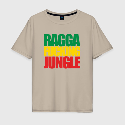Мужская футболка хлопок Oversize с принтом Ragga Fucking Jungle, вид спереди #2