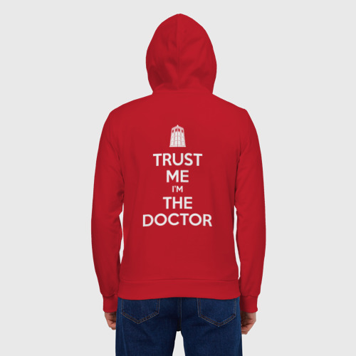 Мужская толстовка на молнии хлопок Trust me I'm the Doctor, цвет красный - фото 3