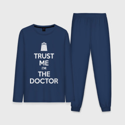 Мужская пижама с лонгсливом хлопок Trust me I'm the Doctor