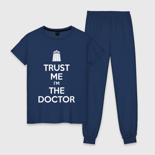 Женская пижама хлопок Trust me I'm the Doctor, цвет темно-синий